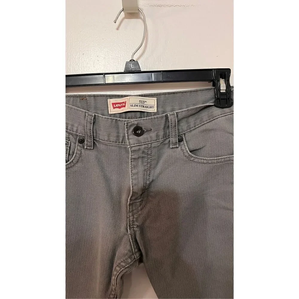 Levi's 513 Jeans Youth Mid Rise Slim Straight Denim Gray Light Wash Size 12R (28